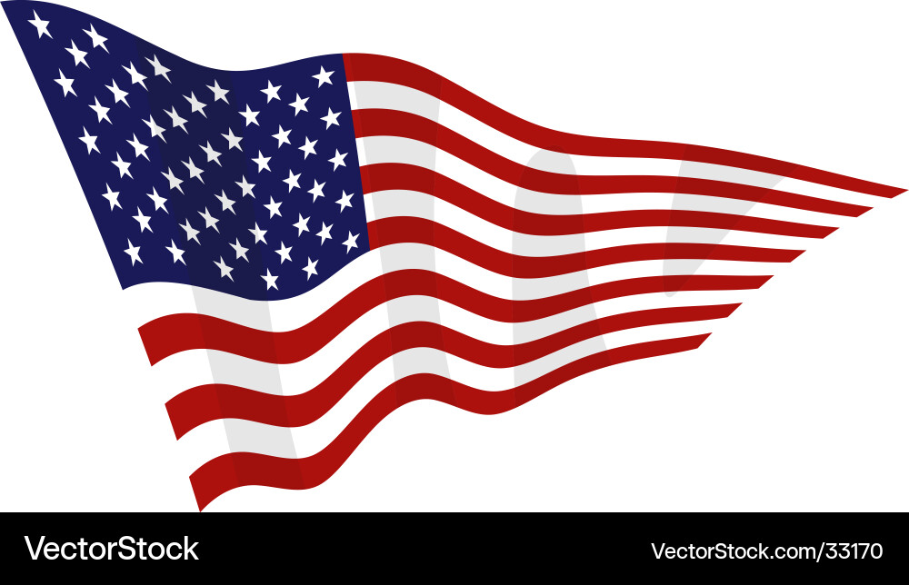 Flying American Flag vector image