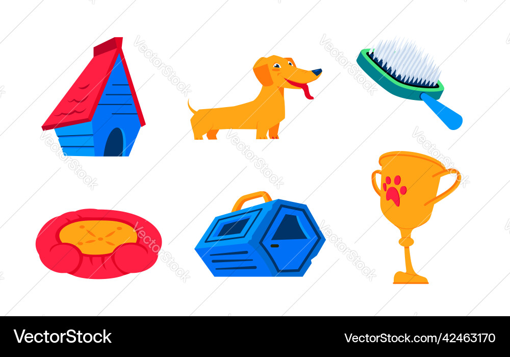 Glückliches Hundeleben - flaches Design-Icons-Set Glückliches Hundeleben - flaches Design-Icons-Set vektorbild