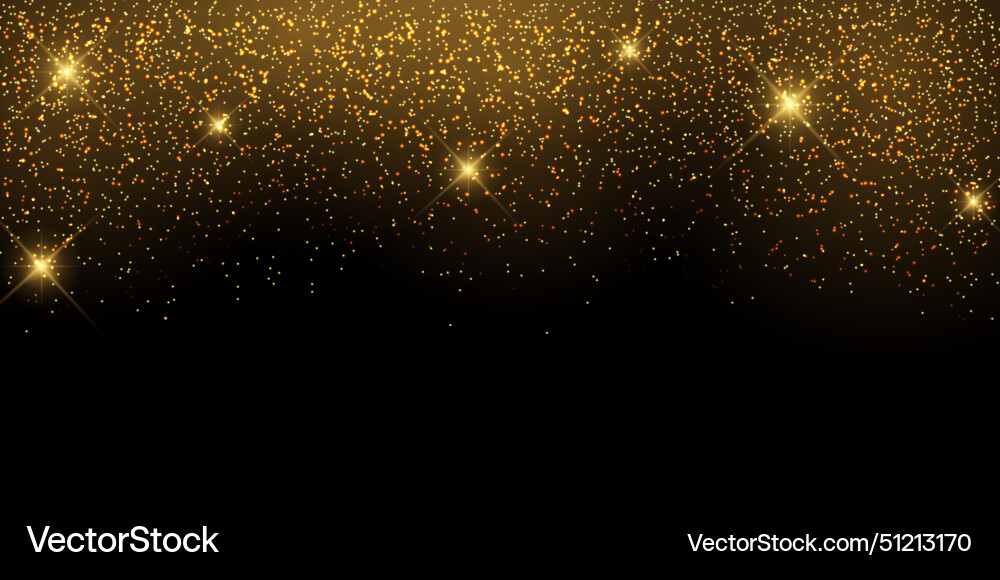 Gold glitter particles background effect Vector Image