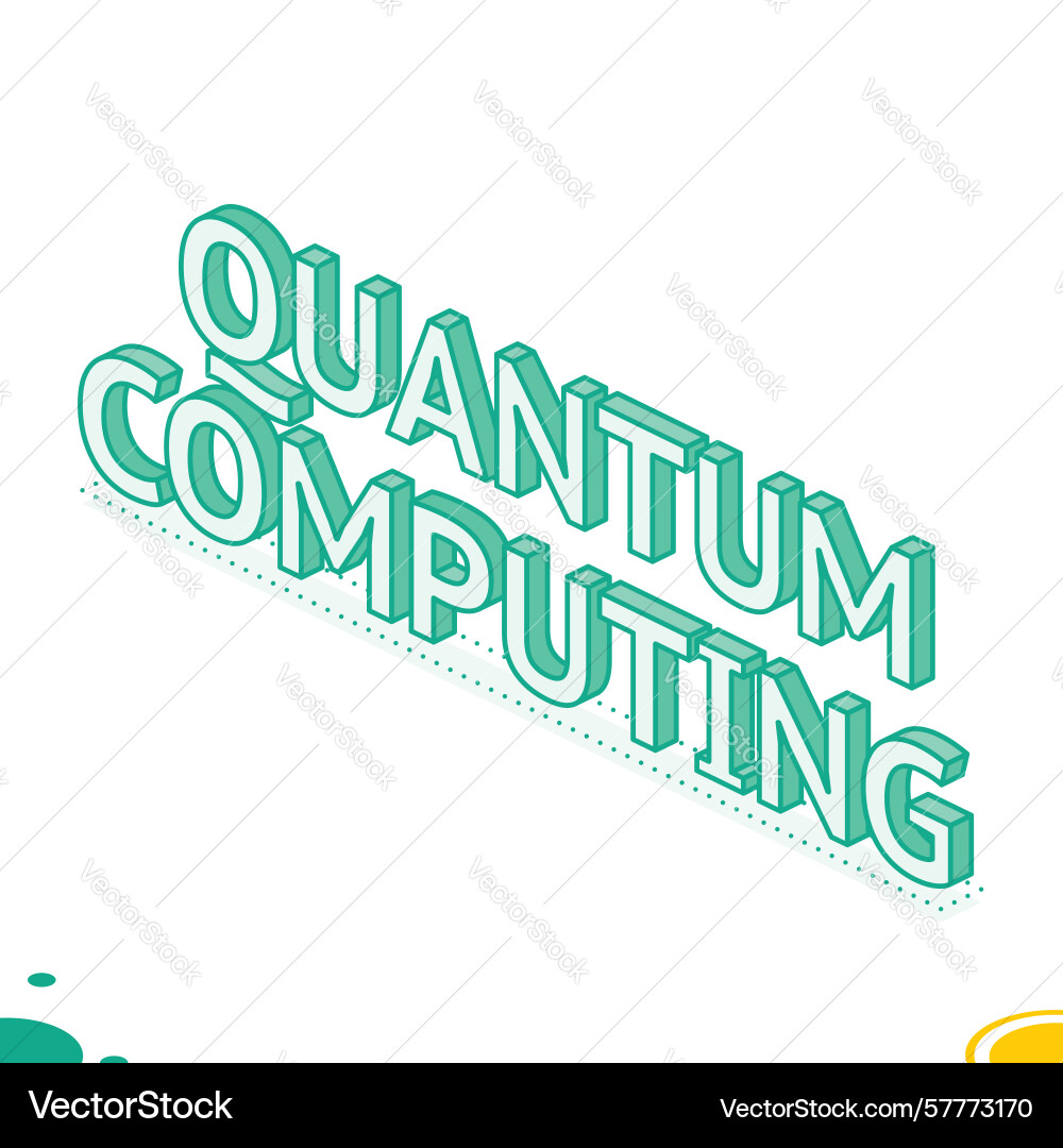 Isometric words quantum computing advanced vector image