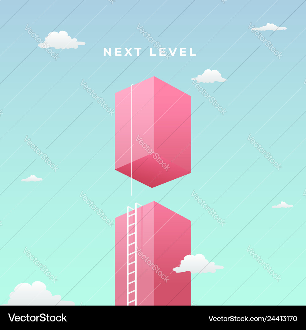 Next level to success visual concept design high Next level to success visual concept design high Vector Image
