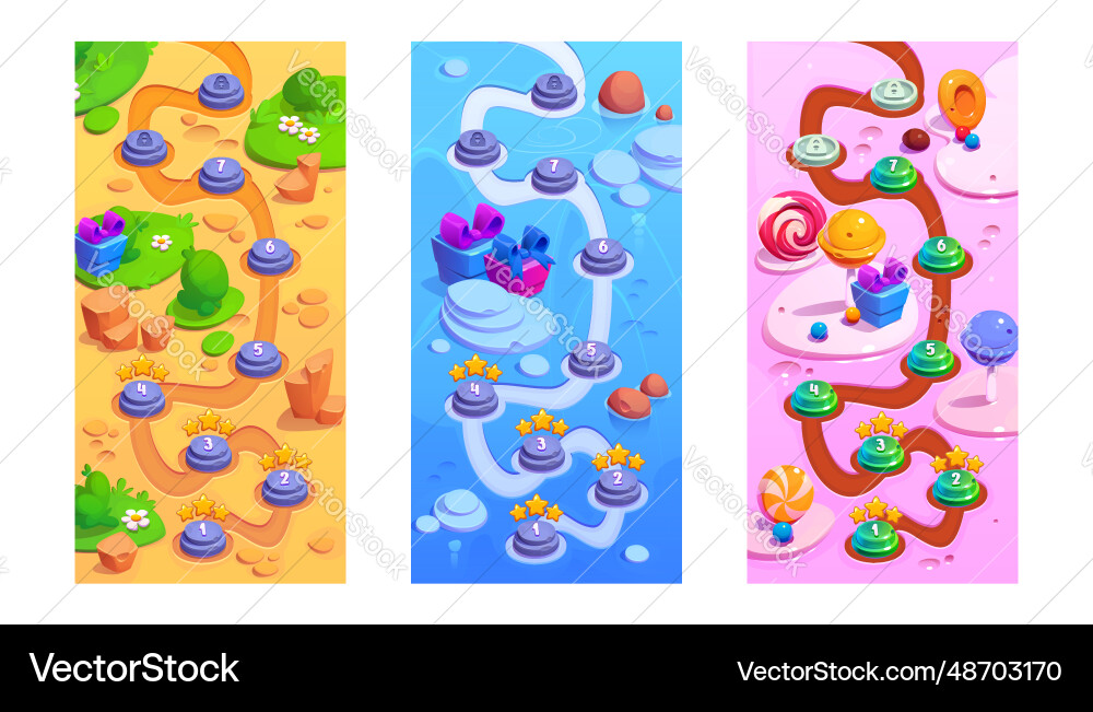 Road Map Game Progress Board Vector Image