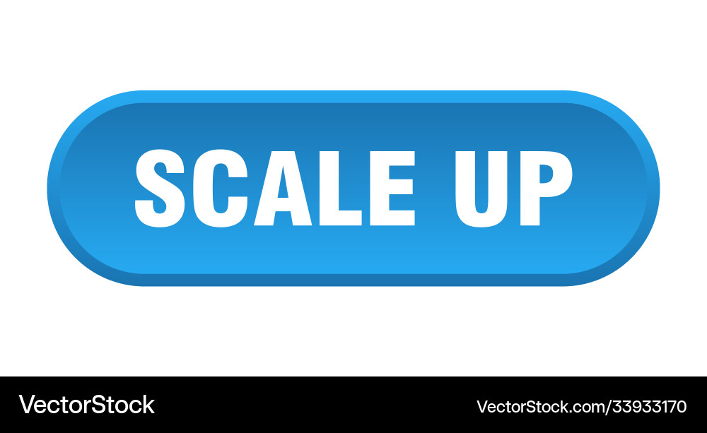 Scale up button rounded sign on white background Vector Image