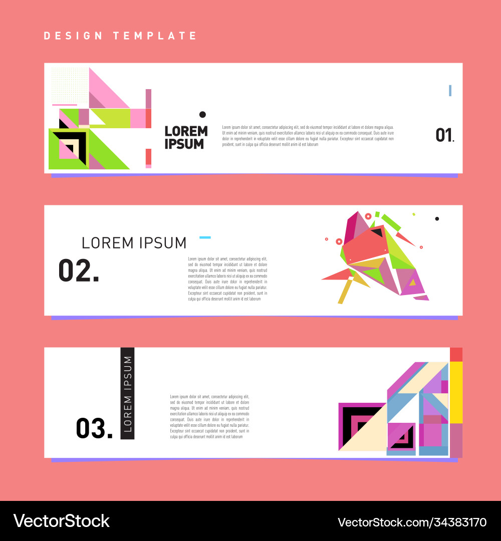 Set abstract banner web design template retro Set abstract banner web design template retro vector image