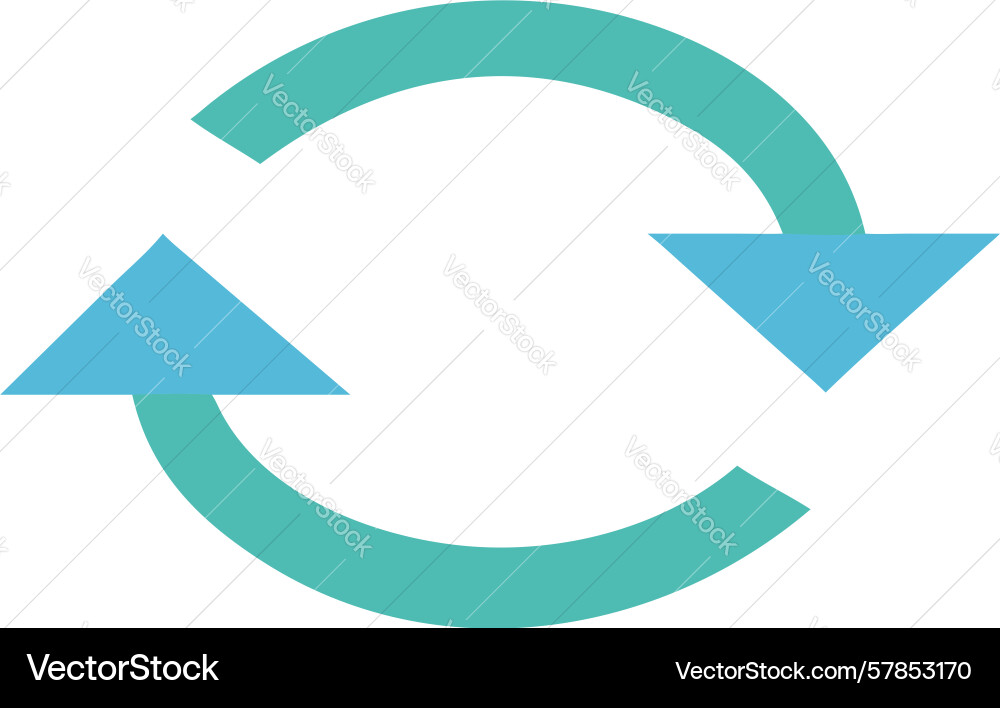 Soft blue refresh recycle arrow icon loop design vector image