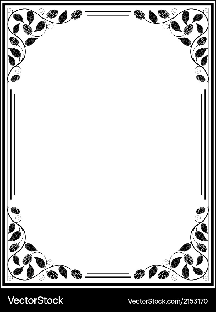 Vintage Floral Border Frame Vector Image