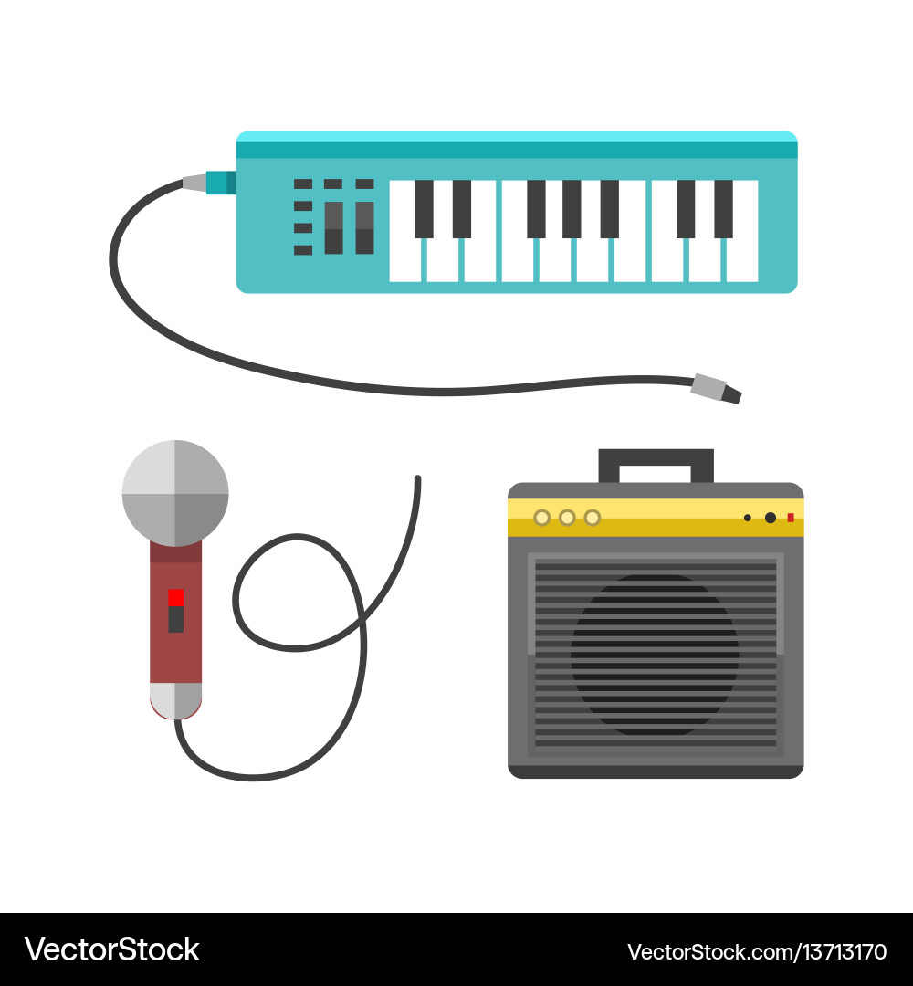 Vintage synthesizer musical equipment flat design Vintage synthesizer musical equipment flat design vector image