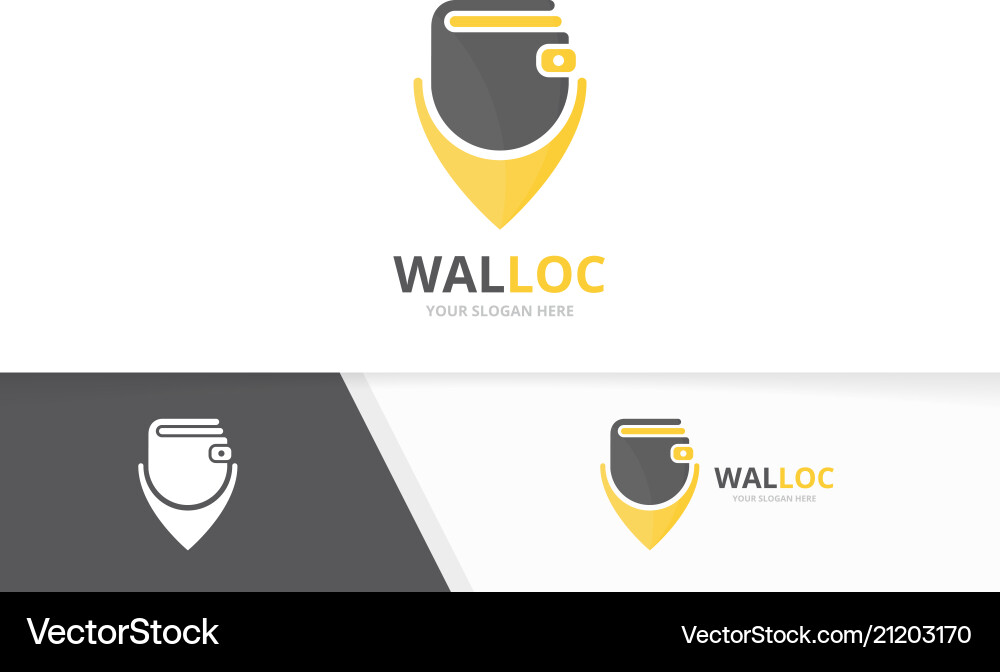 Wallet and map pointer logo combination Wallet and map pointer logo combination vector image