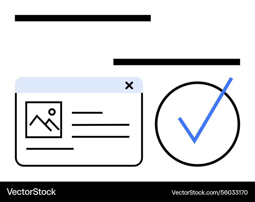 Webpage window with text lines image placeholder Webpage window with text lines image placeholder vector image