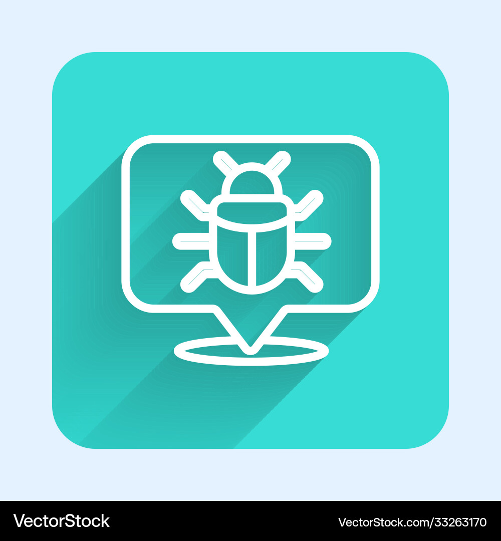 White line system bug concept icon isolated Vector Image