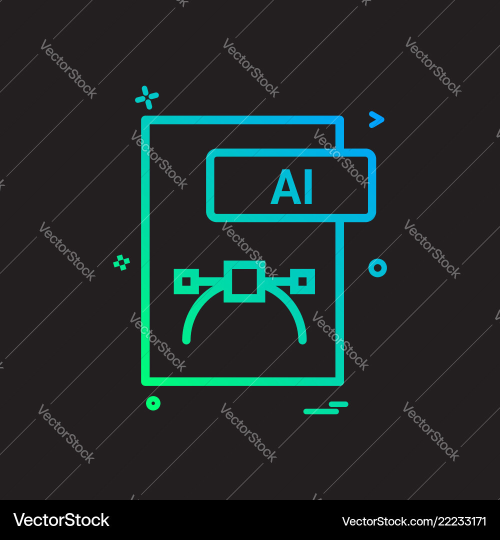Ai file format icon design Ai file format icon design vector image