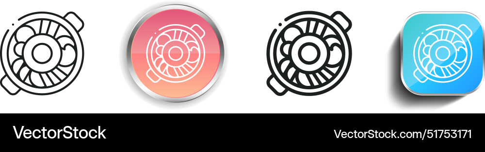 Bibimbap icon thin linear regular and button vector image