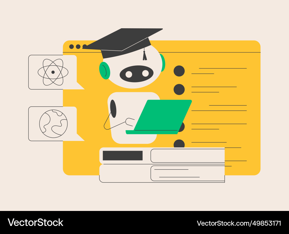 Chatbot self learning abstract concept Vector Image