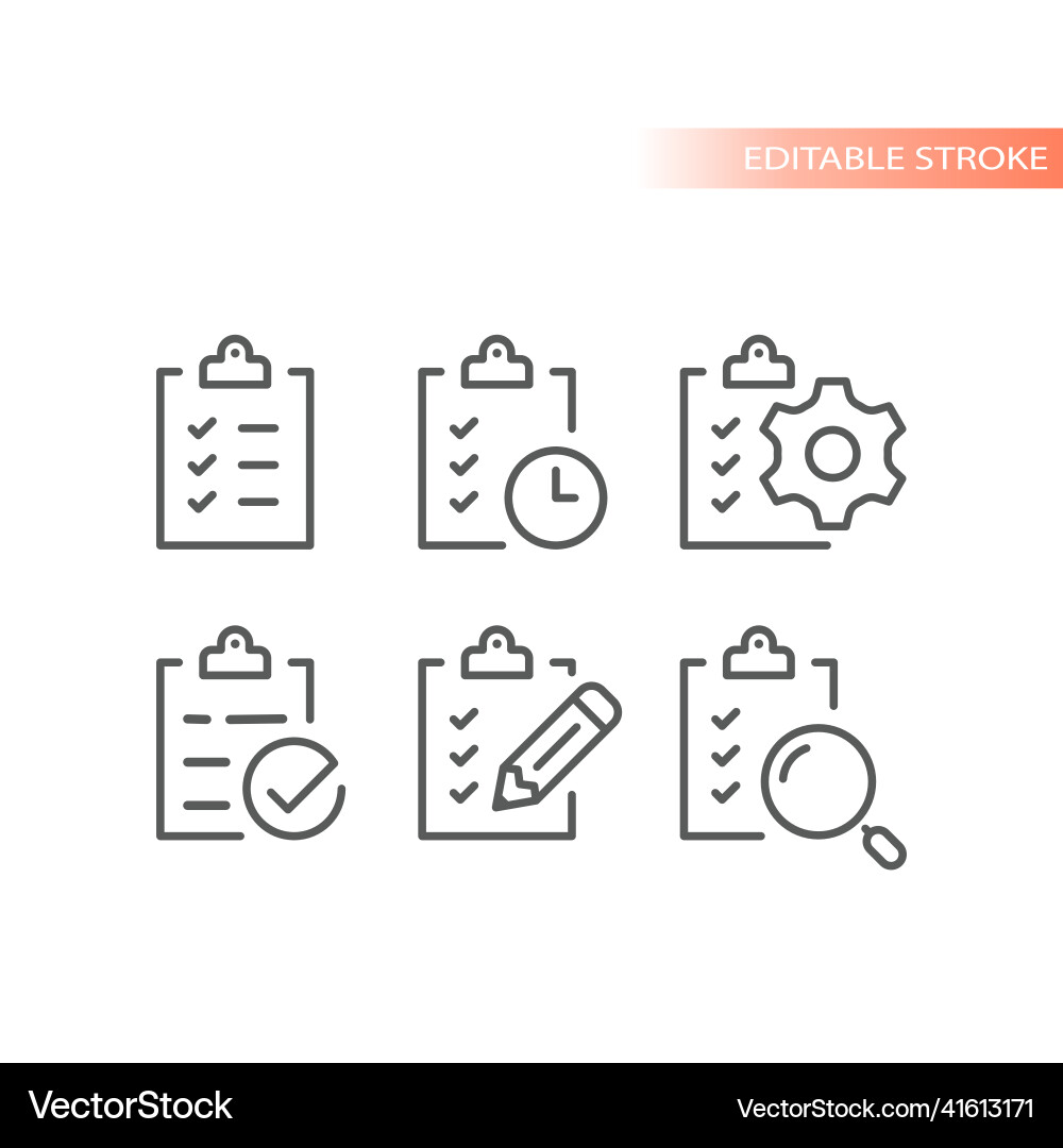 Checklist Icon Set - Task Management vector image