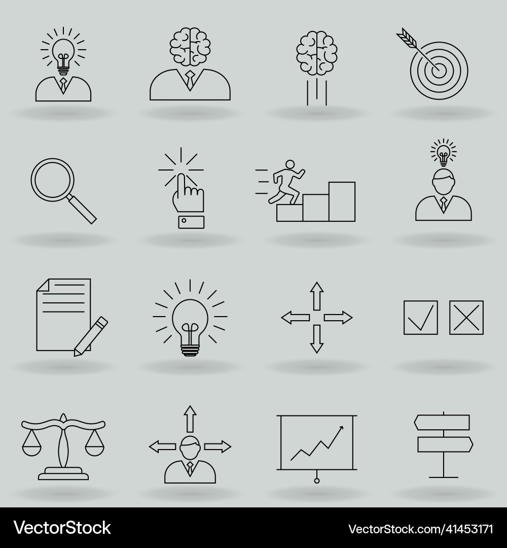 Find solution line icon set simple icons Find solution line icon set simple icons Vector Image