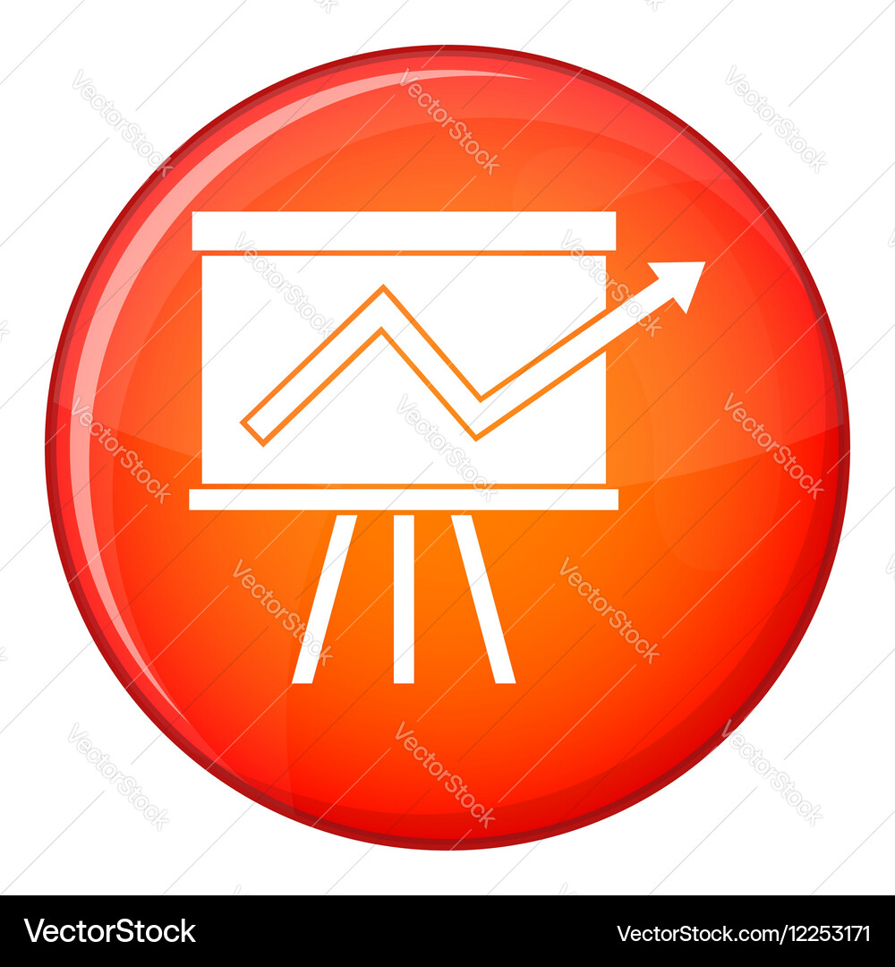 Flip chart with statistics icon flat style Vector Image