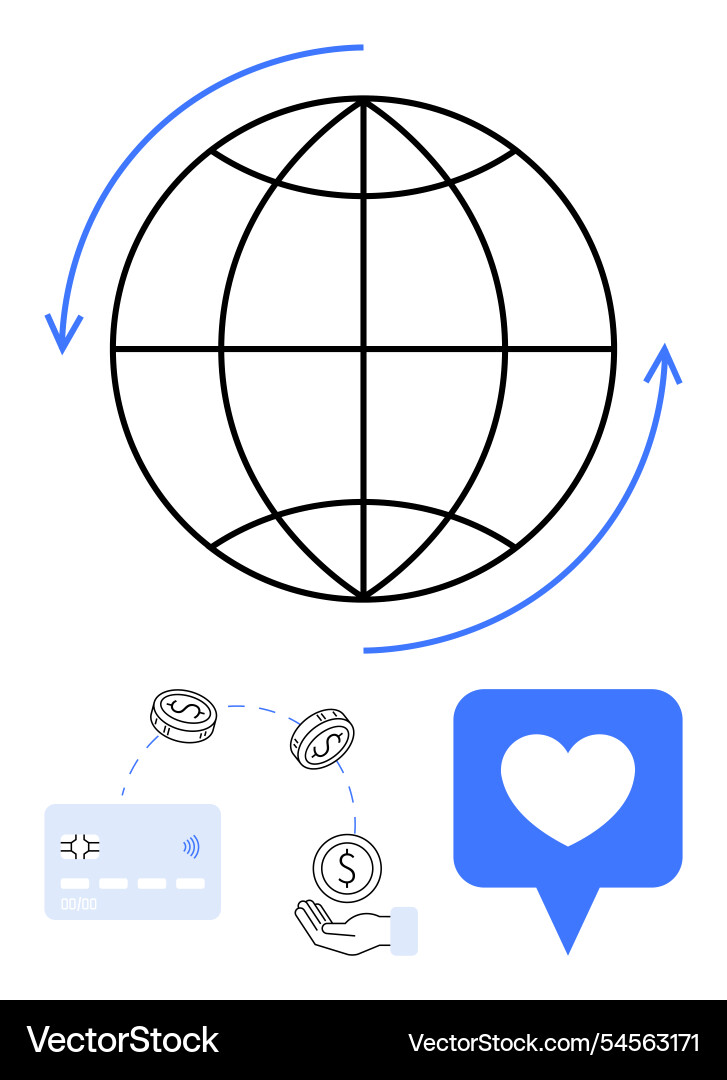 Global connectivity with digital transactions Vector Image