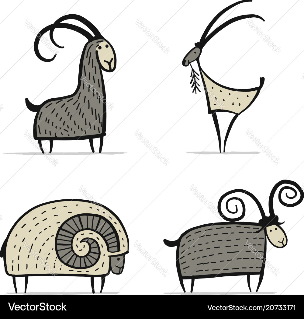 Goats and rams collection for your design Goats and rams collection for your design vector image