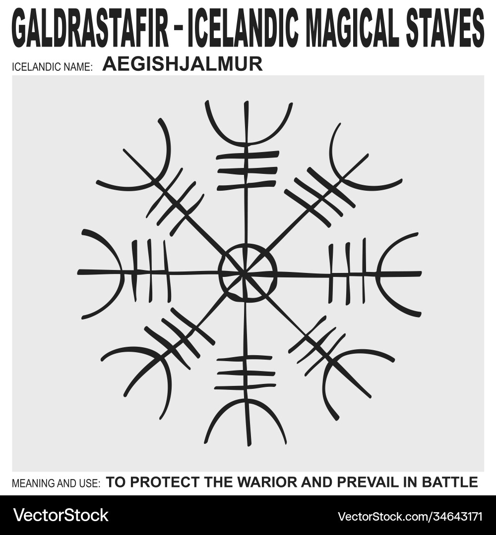 Icelandic magical staves aegishjalmur vector image