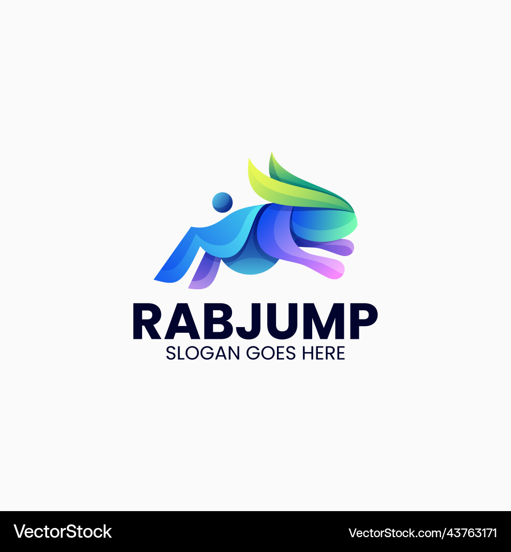 Logo bunny Gradient bunten Stil Logo bunny Gradient bunten Stil vektorbild