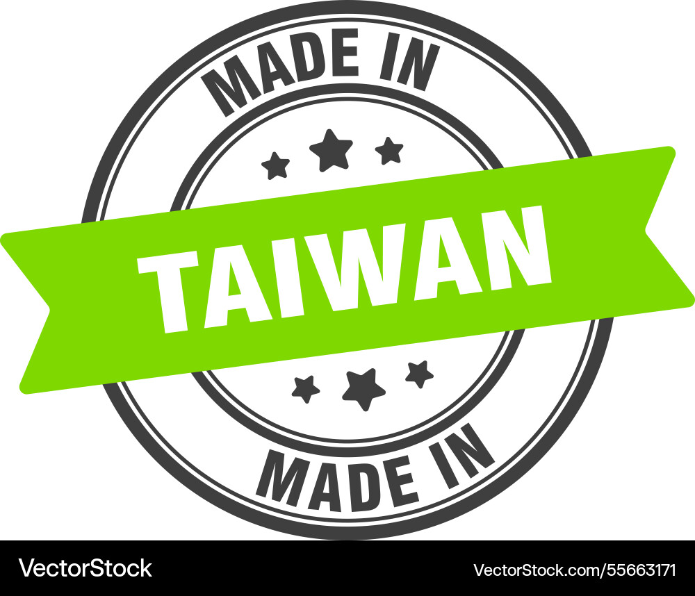 Made in taiwan round sign stamp Vector Image