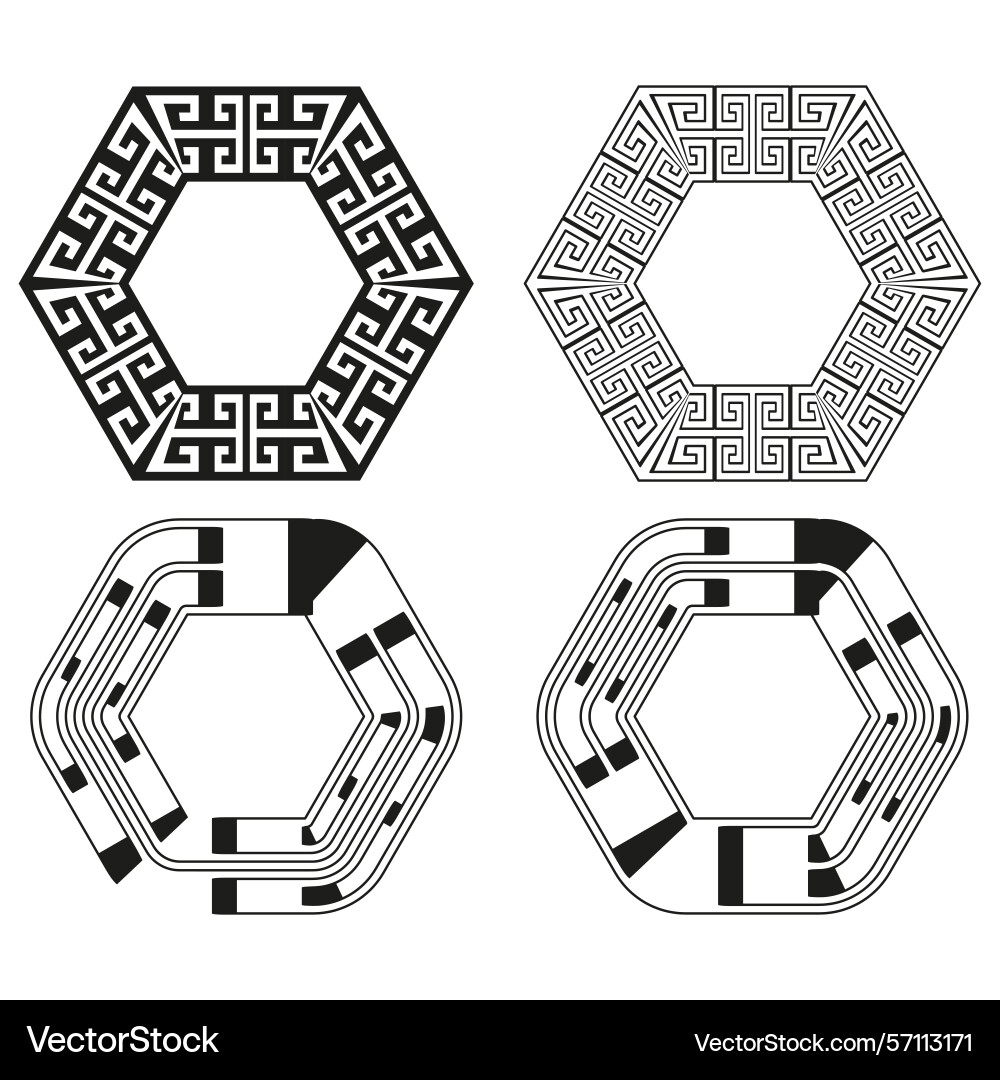 Octagon frame icon geometric border patterned Octagon frame icon geometric border patterned Vector Image