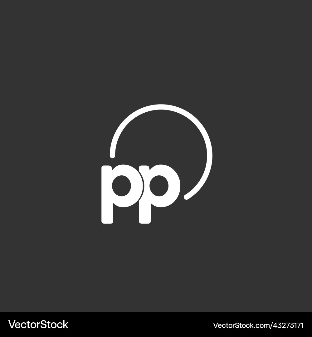 Pp initial logo with rounded circle Vector Image