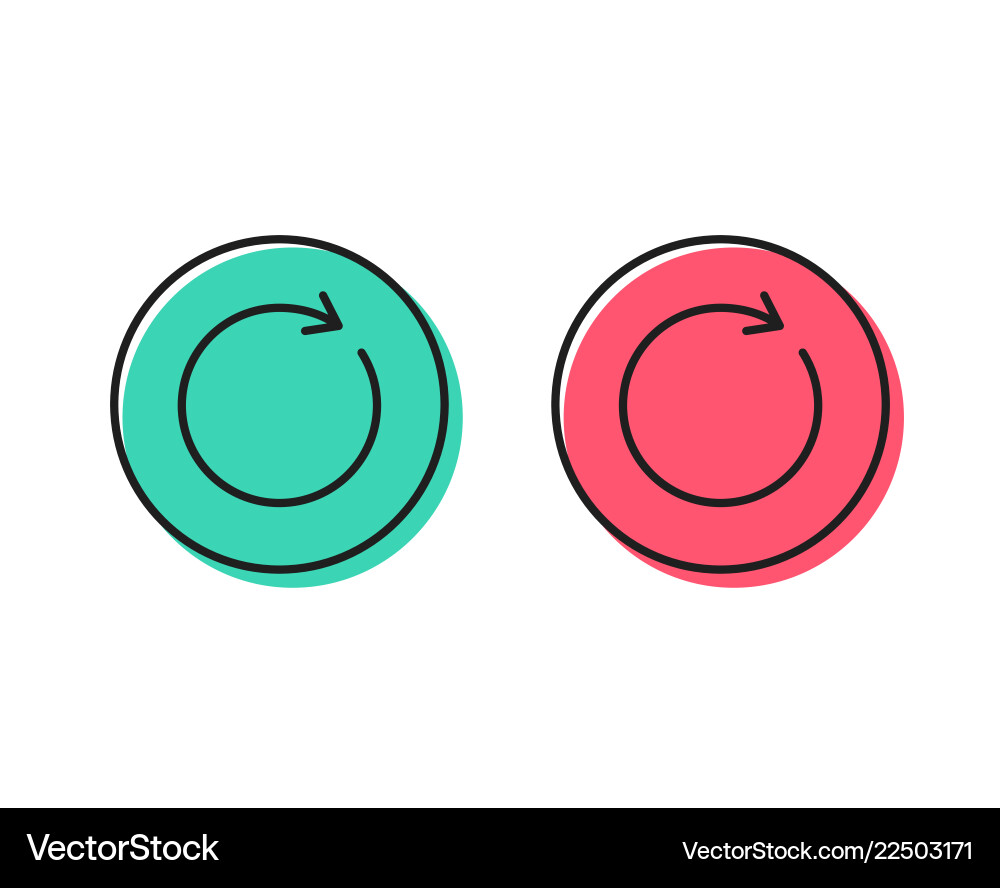 Refresh line icon rotation arrow sign vector image