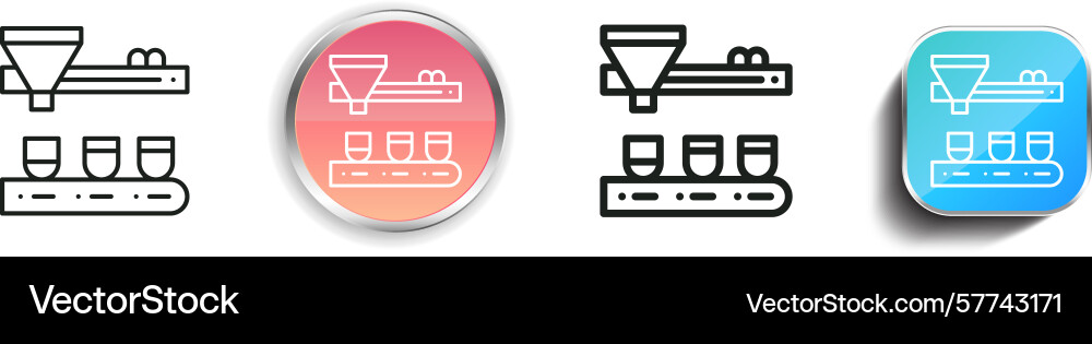 Robot arm icon thin linear regular and button Robot arm icon thin linear regular and button vector image
