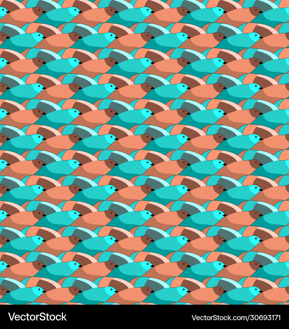 Seamless pattern with abstract colorful birds vector image