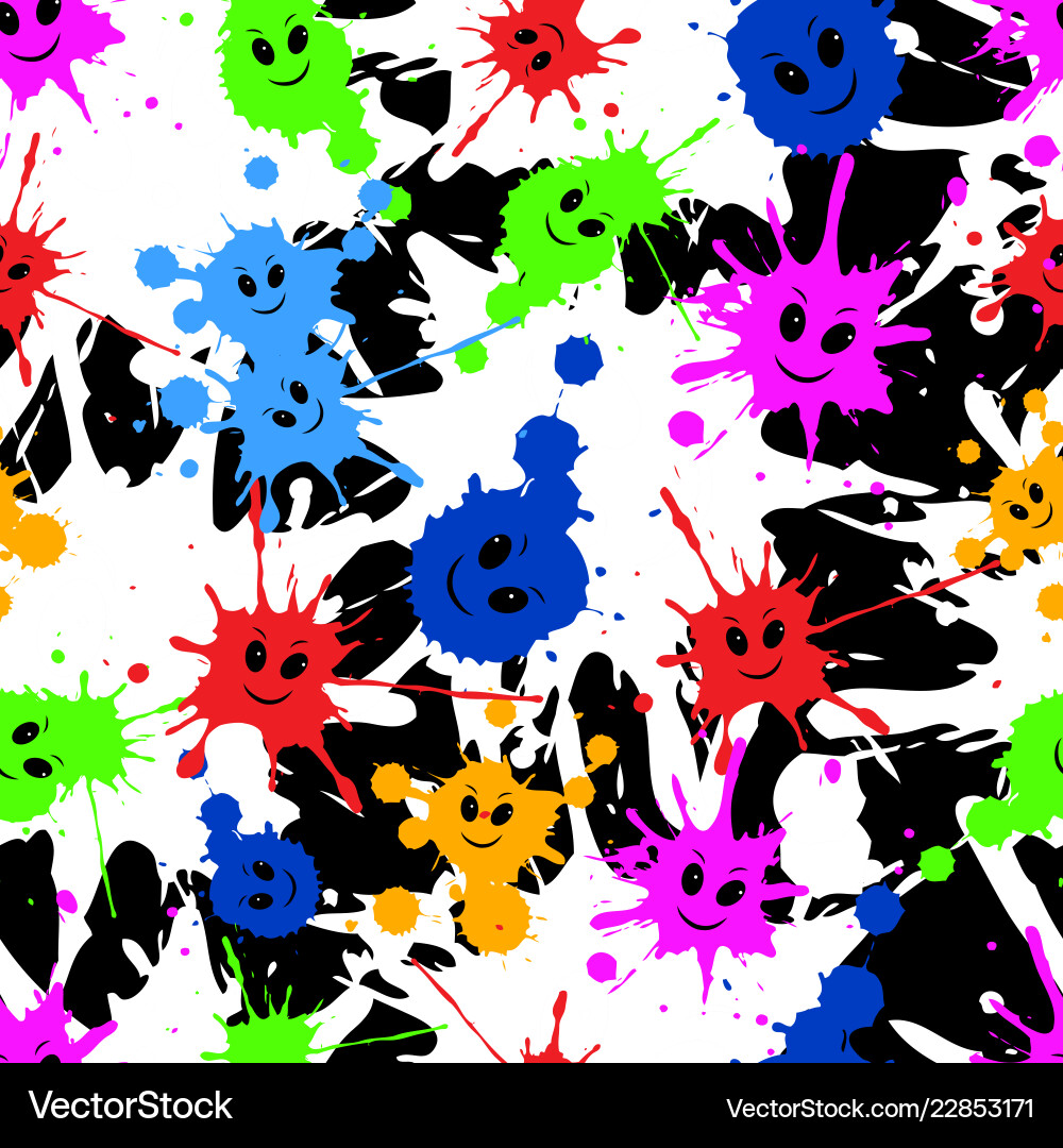 Seamless repeating pattern of colored blots vector image