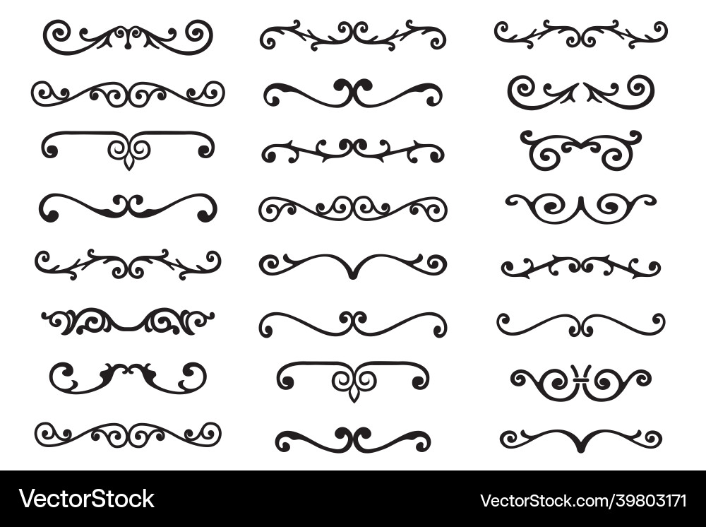 Set of calligraphic design elements Set of calligraphic design elements vector image
