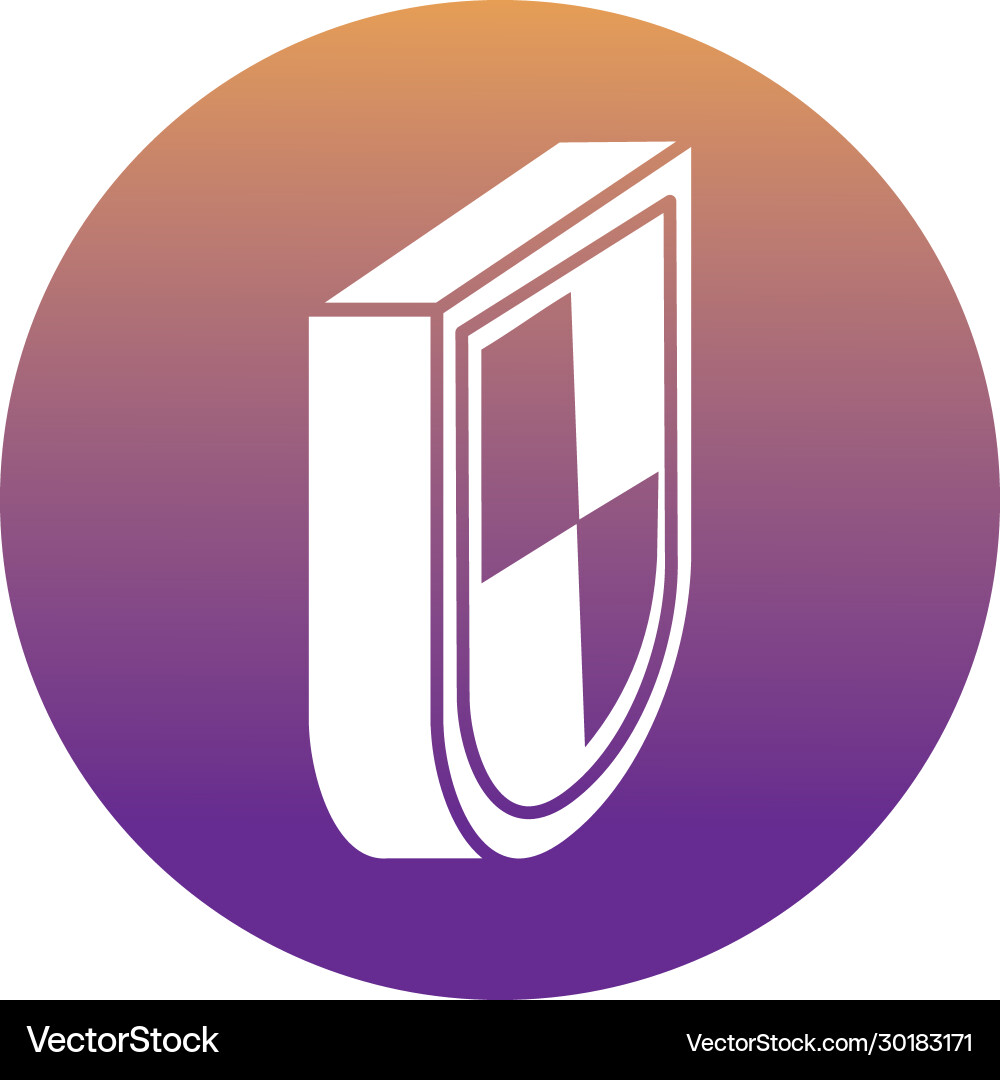 Shield security block style icon vector image
