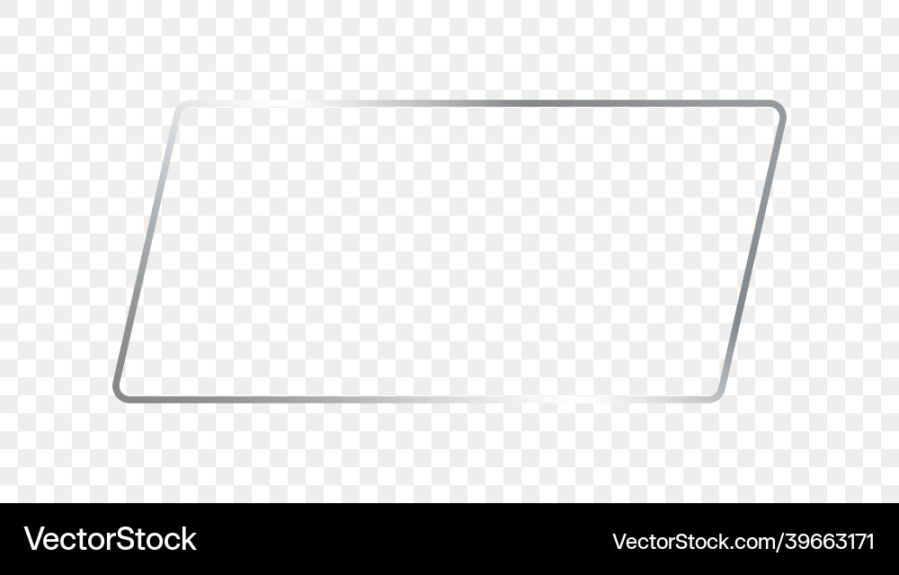 Silver glowing rectangular shape frame Silver glowing rectangular shape frame vector image