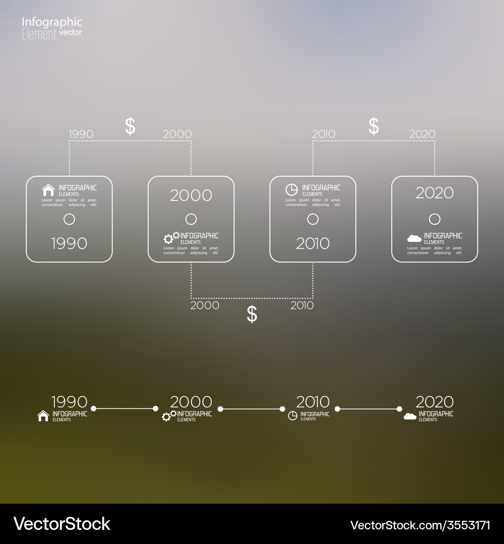 Timeline infographic with arrows and pointers vector image