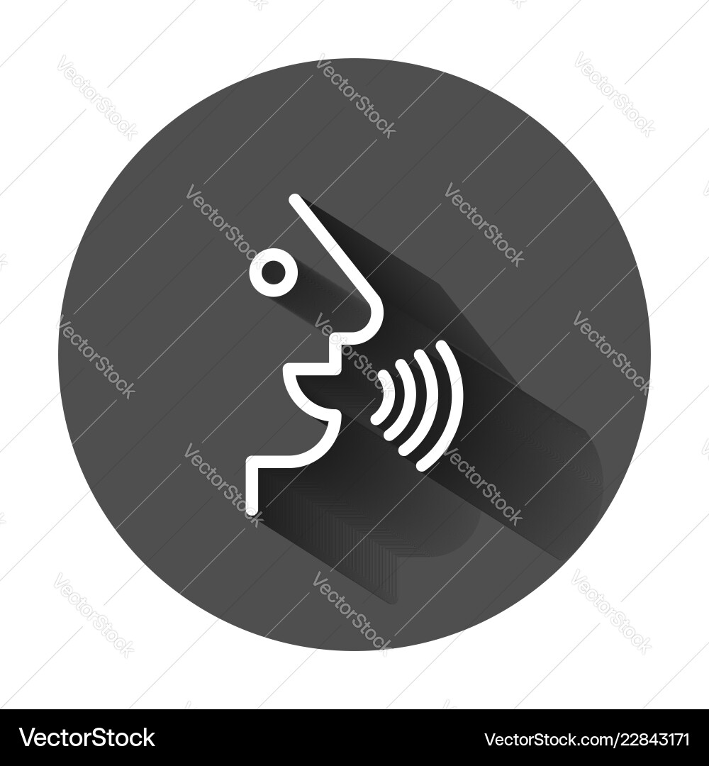 Voice command with sound waves icon in flat style Voice command with sound waves icon in flat style vector image