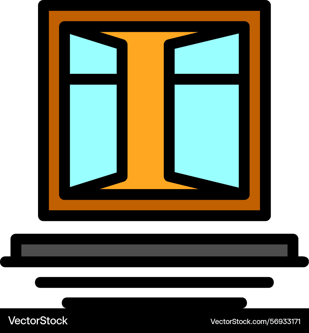 Window frames line filled style icon design Vector Image