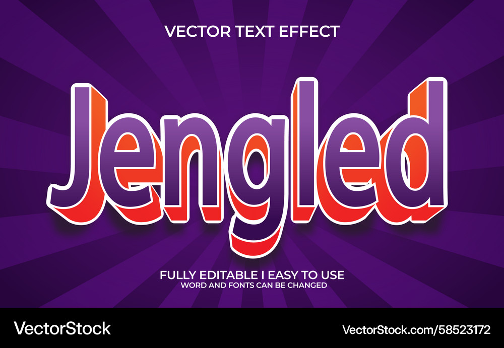 3D Text Effect - Editable Vector Image
