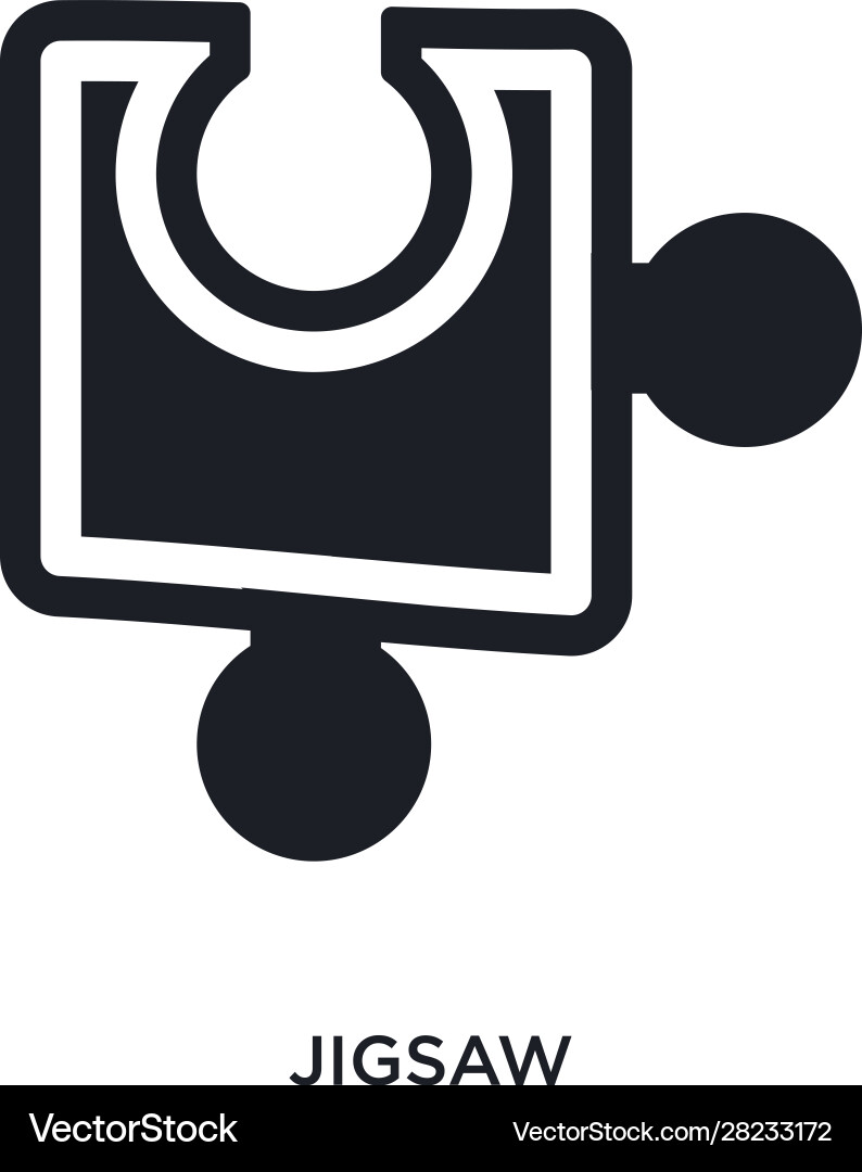 Black jigsaw isolated icon simple element from vector image