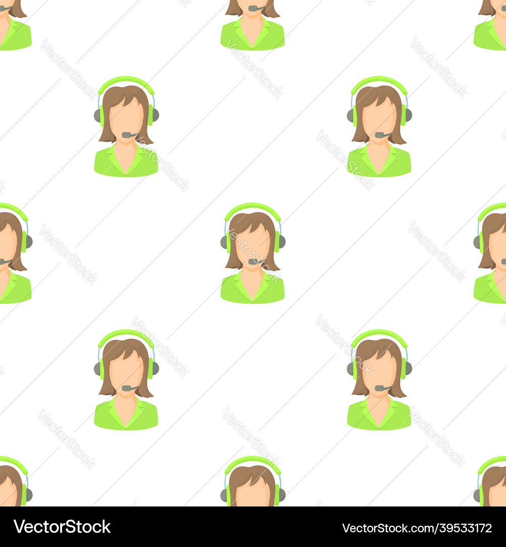 Call center operator with phone headset pattern Call center operator with phone headset pattern vector image