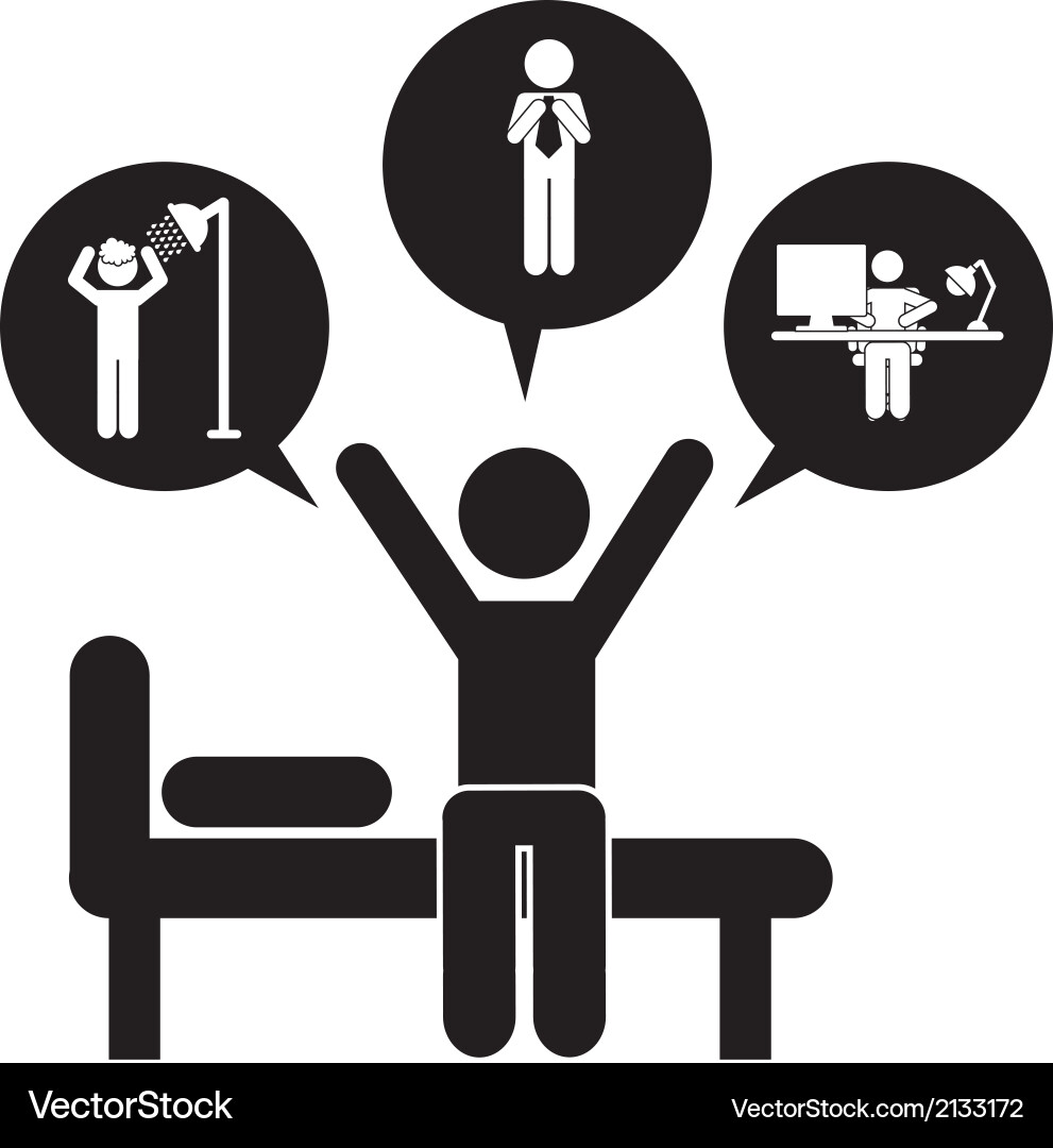 Daily routine over white background Vector Image
