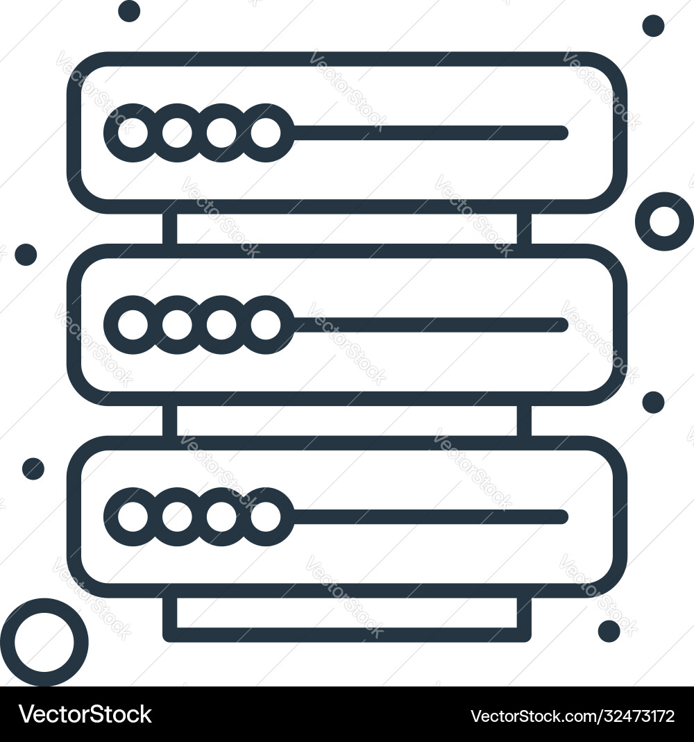 Database icon editable stroke Database icon editable stroke vector image