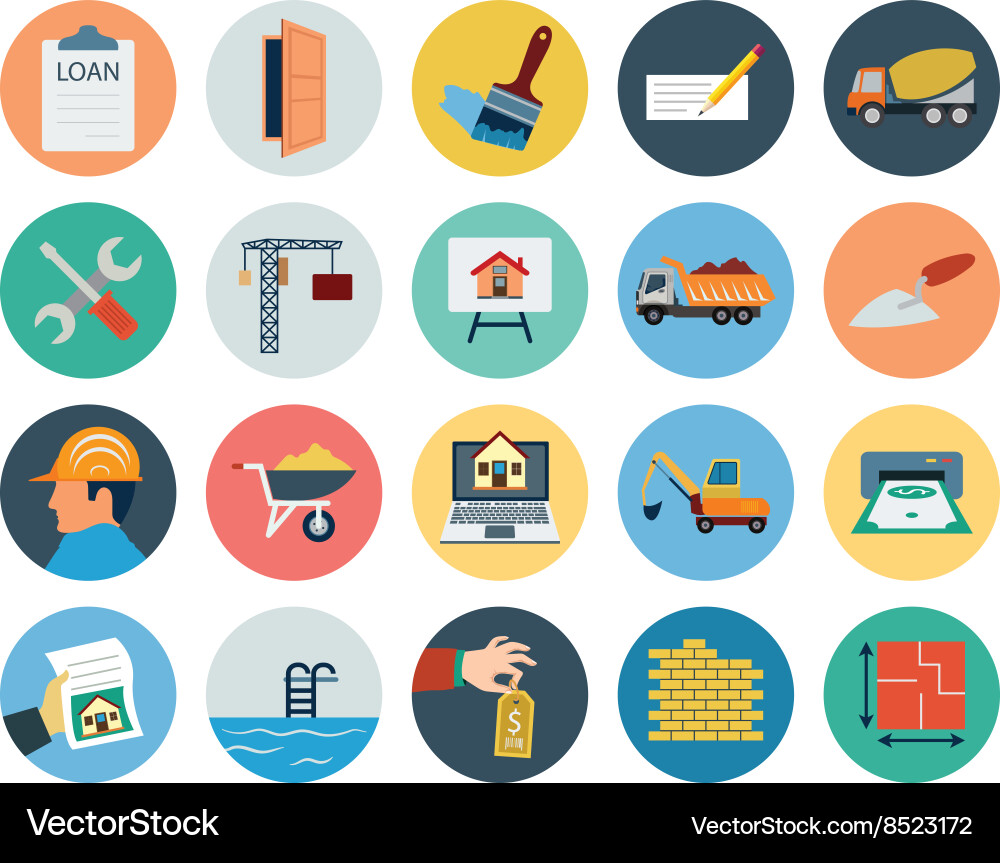 Flat real estate icons 3 Vector Image