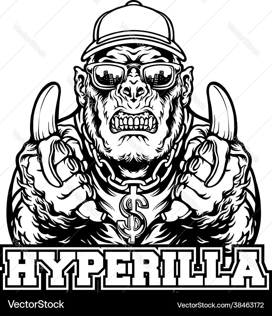 Hype Beast Gorilla with Bananas vector image