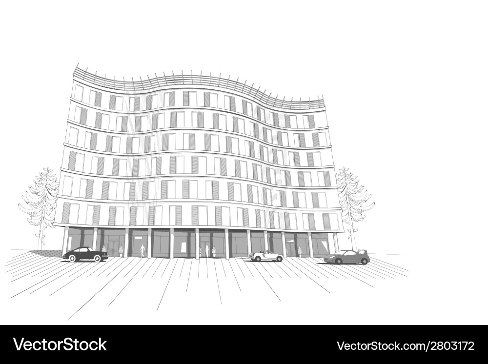 Multistory Building Blueprint vector image