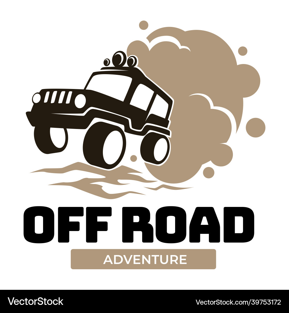 Off road adventure extreme car race emblem Off road adventure extreme car race emblem vector image