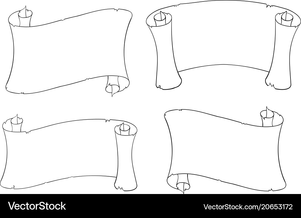 Paper Scroll Outlines vector image
