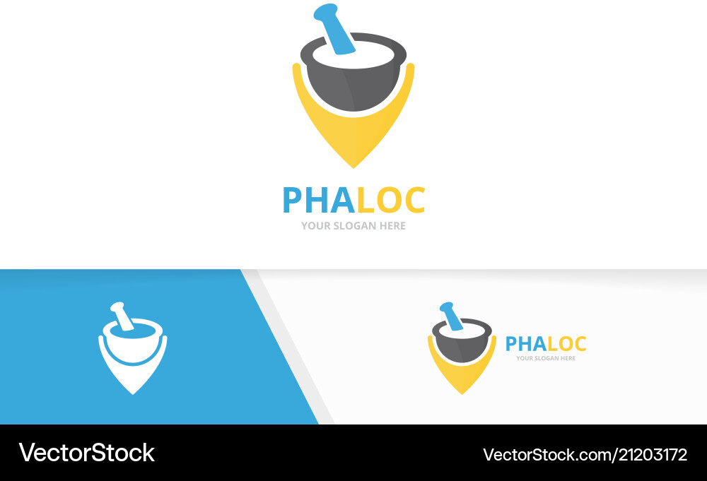 Pharmacy and map pointer logo combination Vector Image