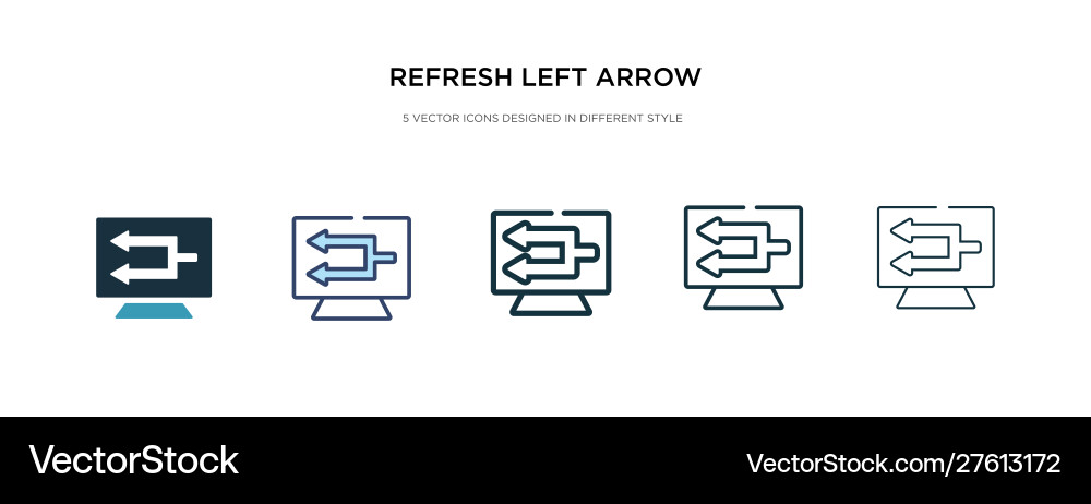 Refresh left arrow icon in different style two Refresh left arrow icon in different style two vector image