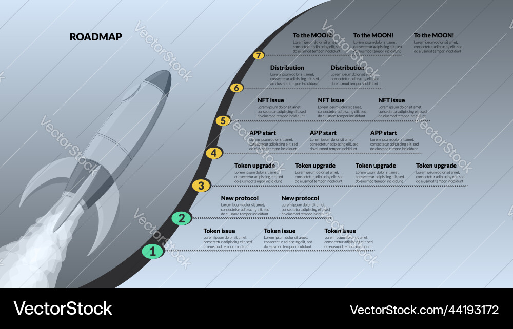 Roadmap with space shuttle and sections on silver Roadmap with space shuttle and sections on silver vector image